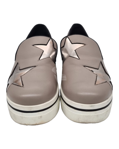 Stella McCartney SLip On Star Etoupe Size 39/26