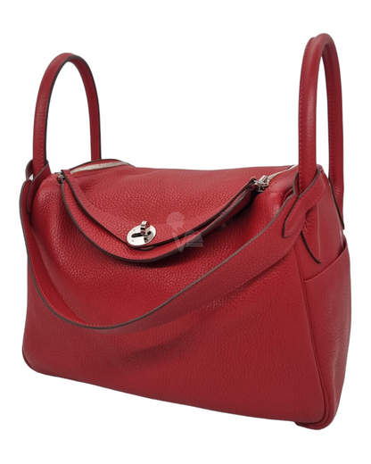 Hermes Lindy 30 Rouge Clemence PHW #X 2016 Size 30x15x20