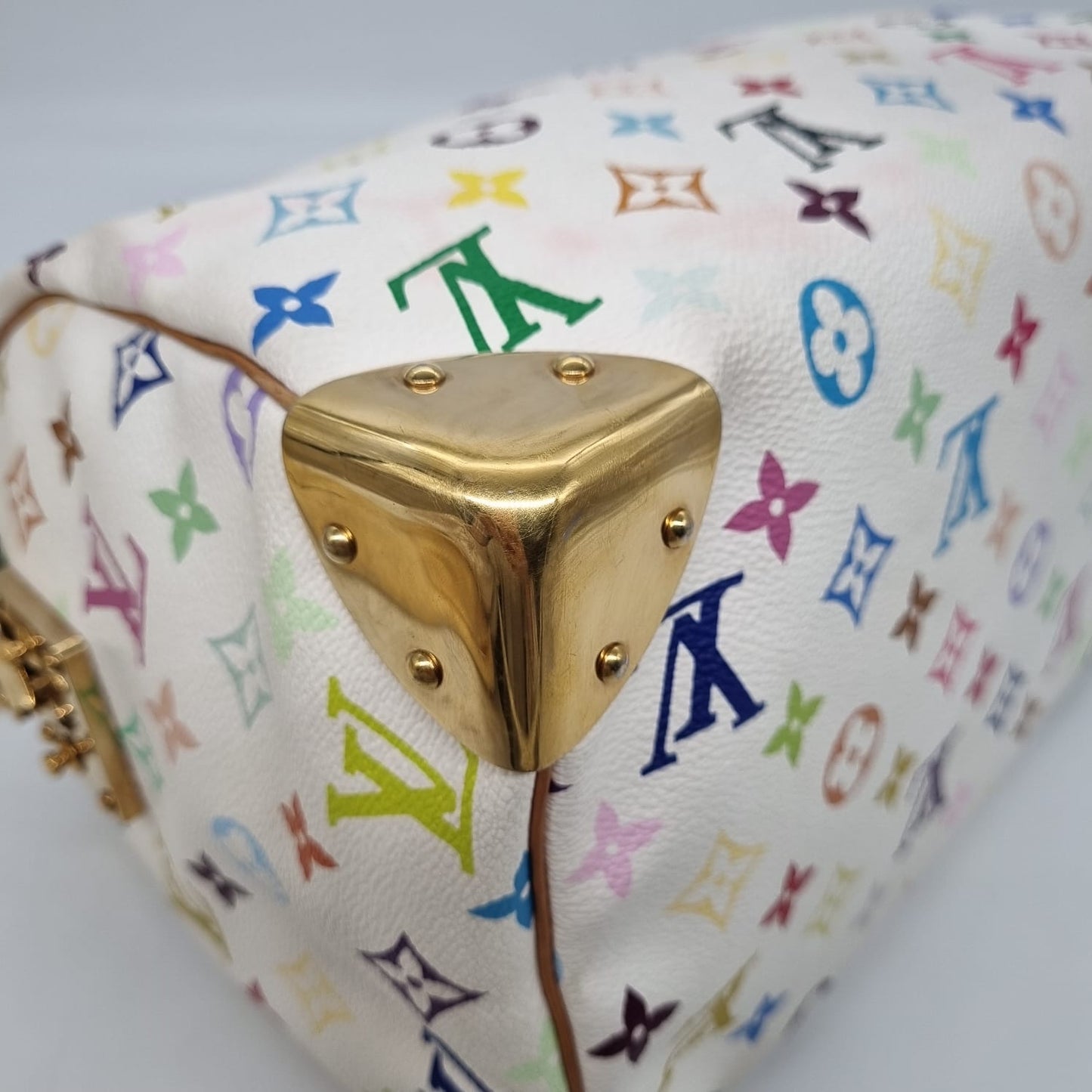 Louis Vuitton Speedy 30 White Takashi Murakami 2004 Size 30x16x25