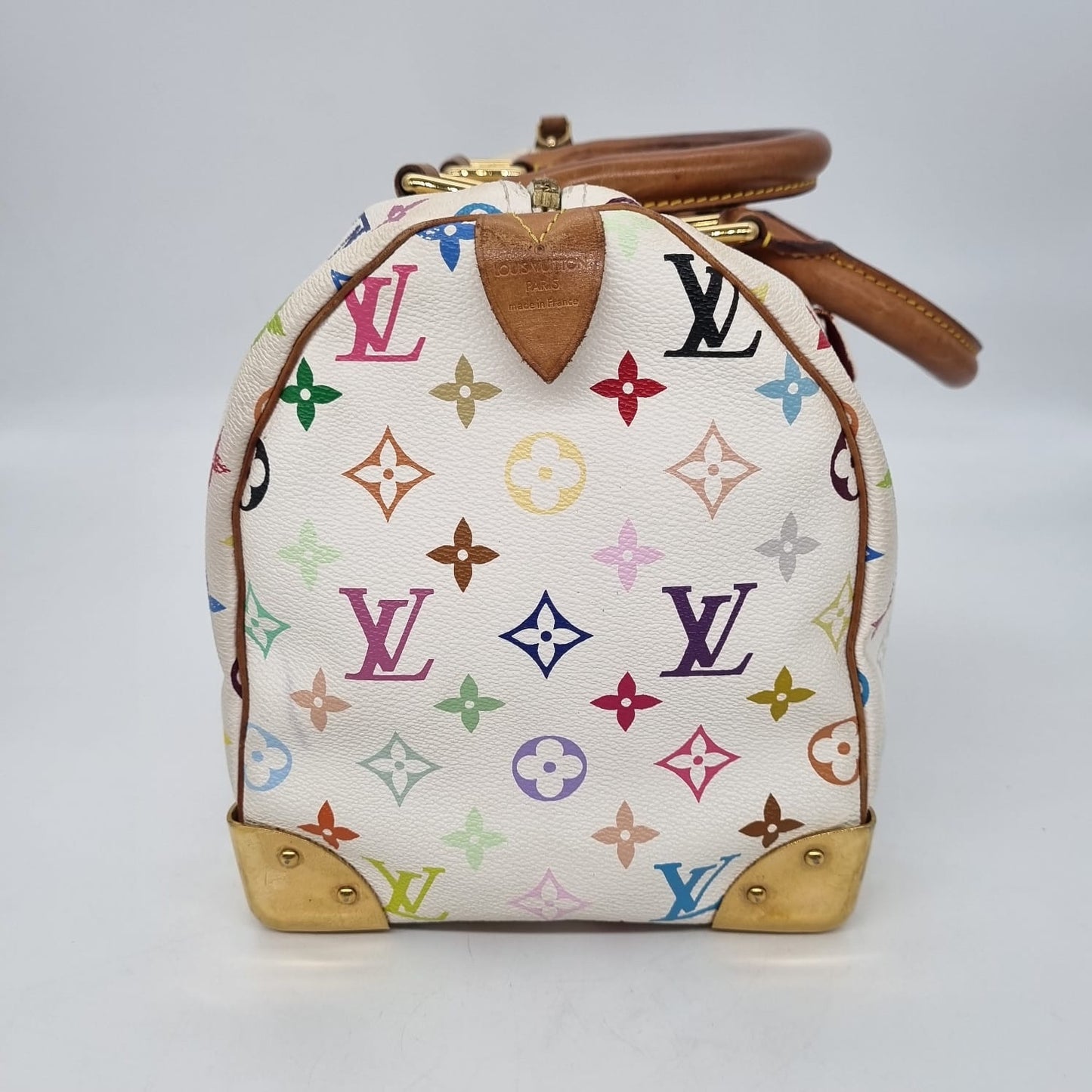 Louis Vuitton Speedy 30 White Takashi Murakami 2004 Size 30x16x25