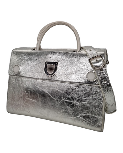 Dior Diorever Medium Silver Metallic 2017 Size 30x15x22