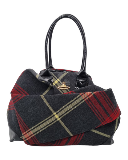 Viviene Westwood Tartan Handbag Size 38x17x30