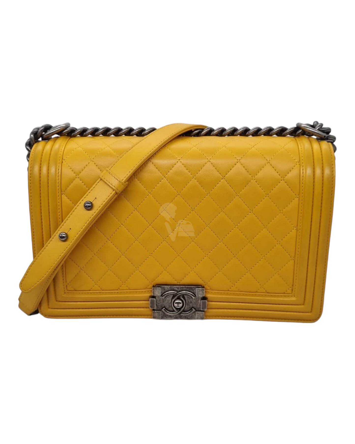 Chanel Boy Large Lambskin Yellow RHW #20