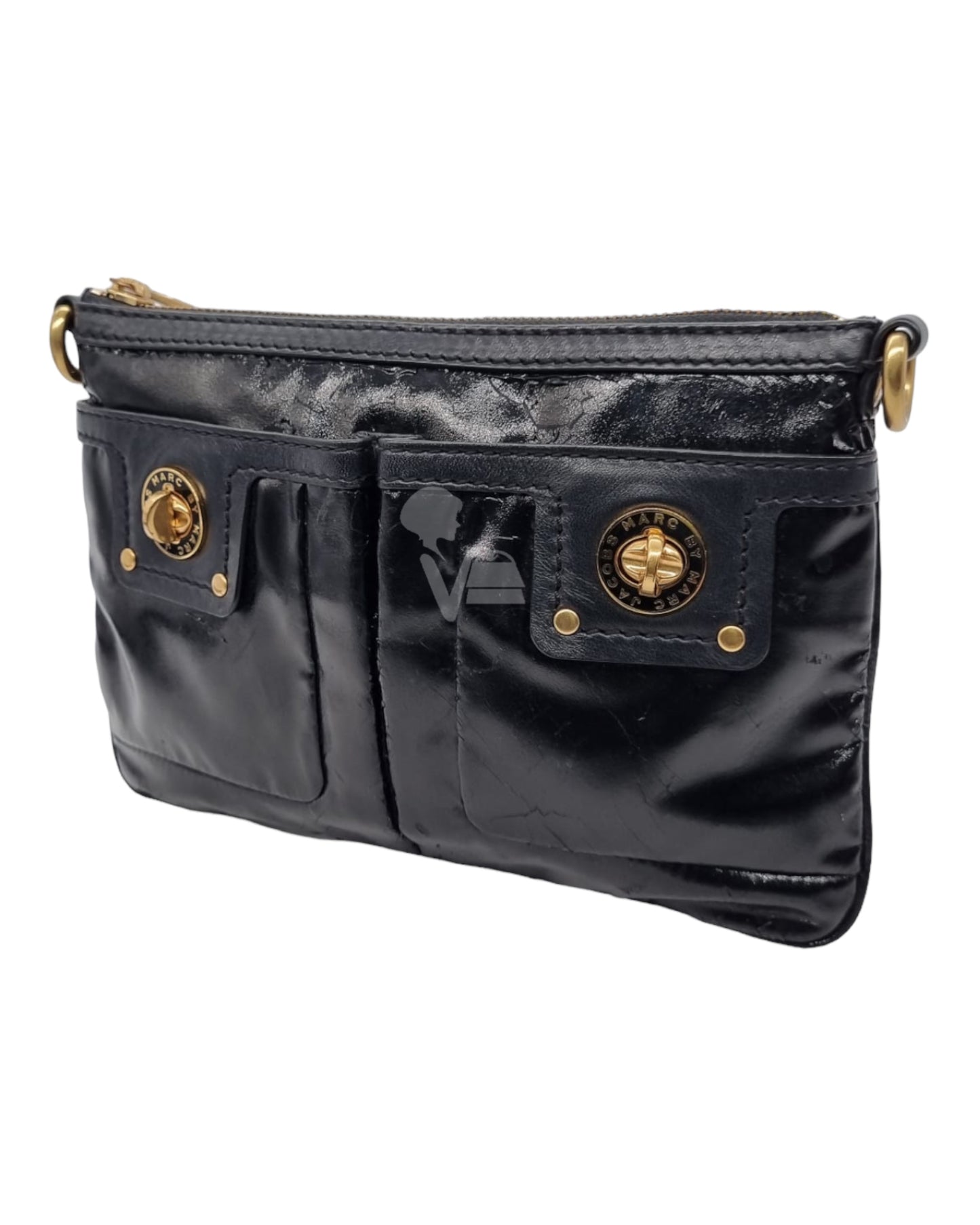 Marc Jacob Black Leather Clutch size 24x16