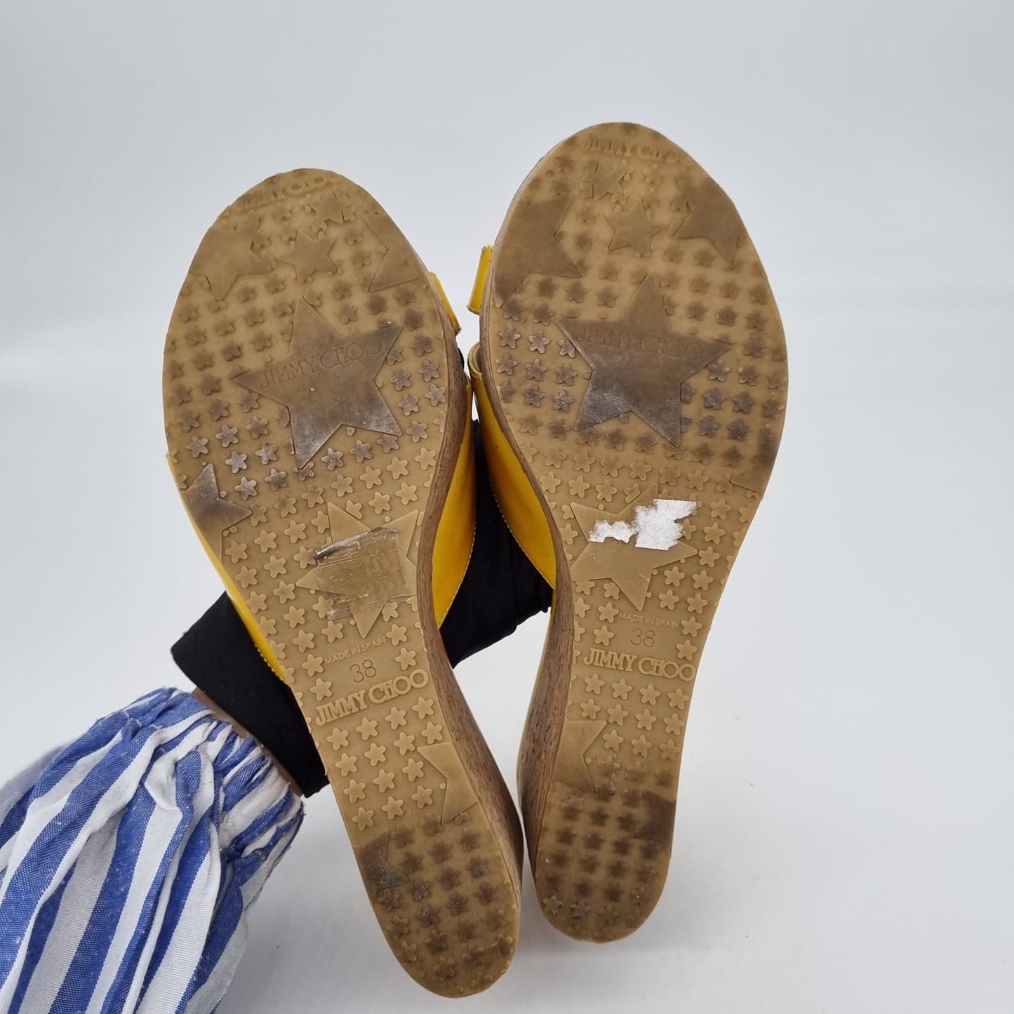 Jimmy Choo Yellow Patent Weadges size 38 / insole 24