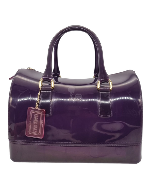 Furla Candy Boston Bag Purple Size 30x18x20