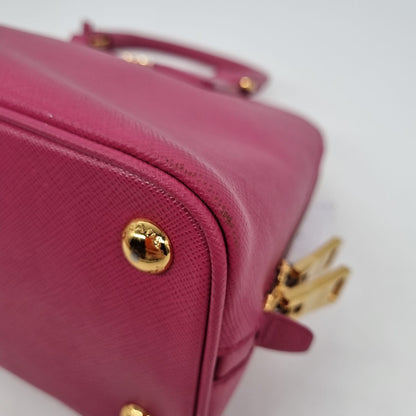 Prada Mini Saffiano Promenade Leather Bag Pink Fuschia Size 25x11x18