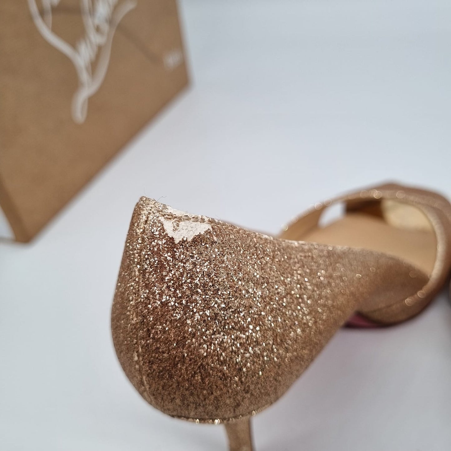 Christian Louboutin Shelley Heels Glitter Gold Size 38/24