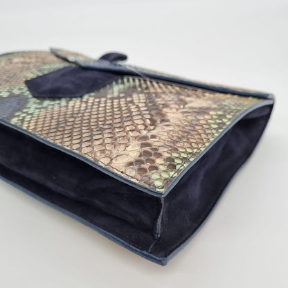 Yves Saint Laurent Clutch Snake Skin Multicolor Size 23x6x18