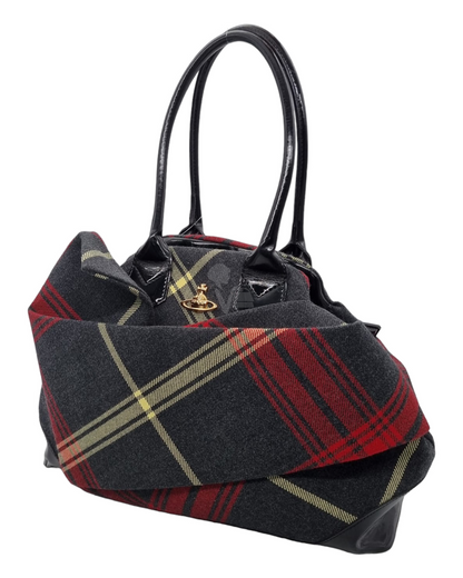 Viviene Westwood Tartan Handbag Size 38x17x30