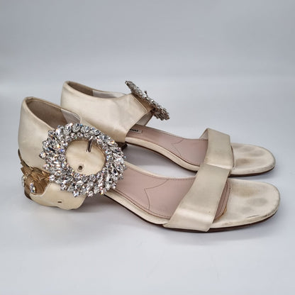 Miu Miu Rhinestone Buckled Pump Heels Size 40/26