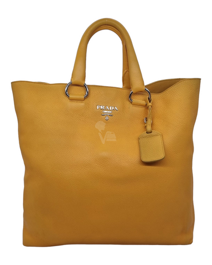 Prada Vitello Daino Leather Yellow Size 35x11x35