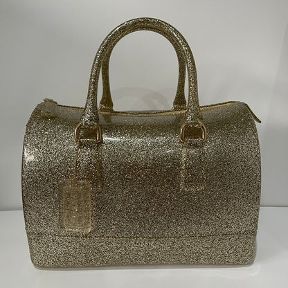 Furla Speedy Gold Glitter Candy Bag Size 30x16x19