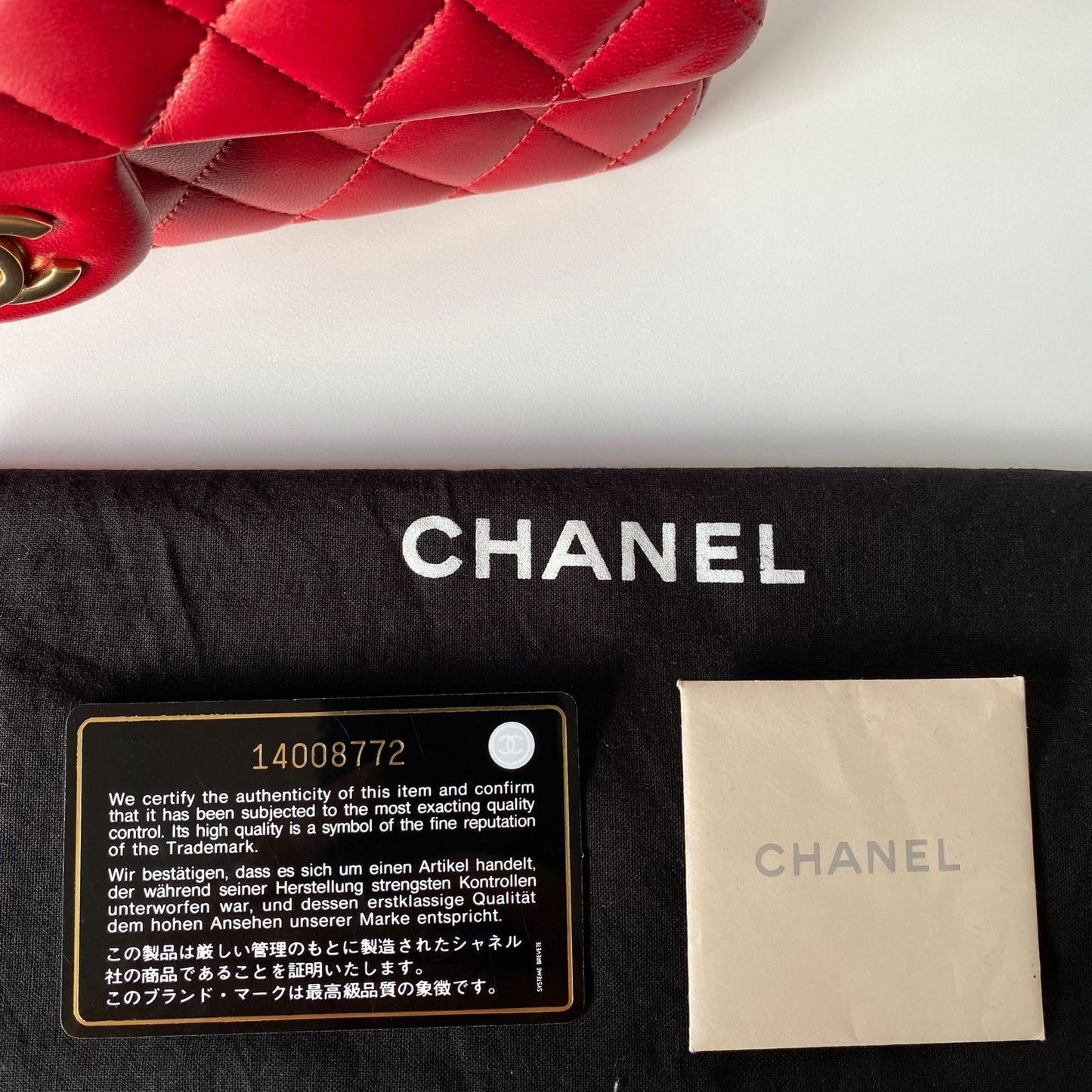 Chanel Classic Glazed Calfskin Double Flap Red #14