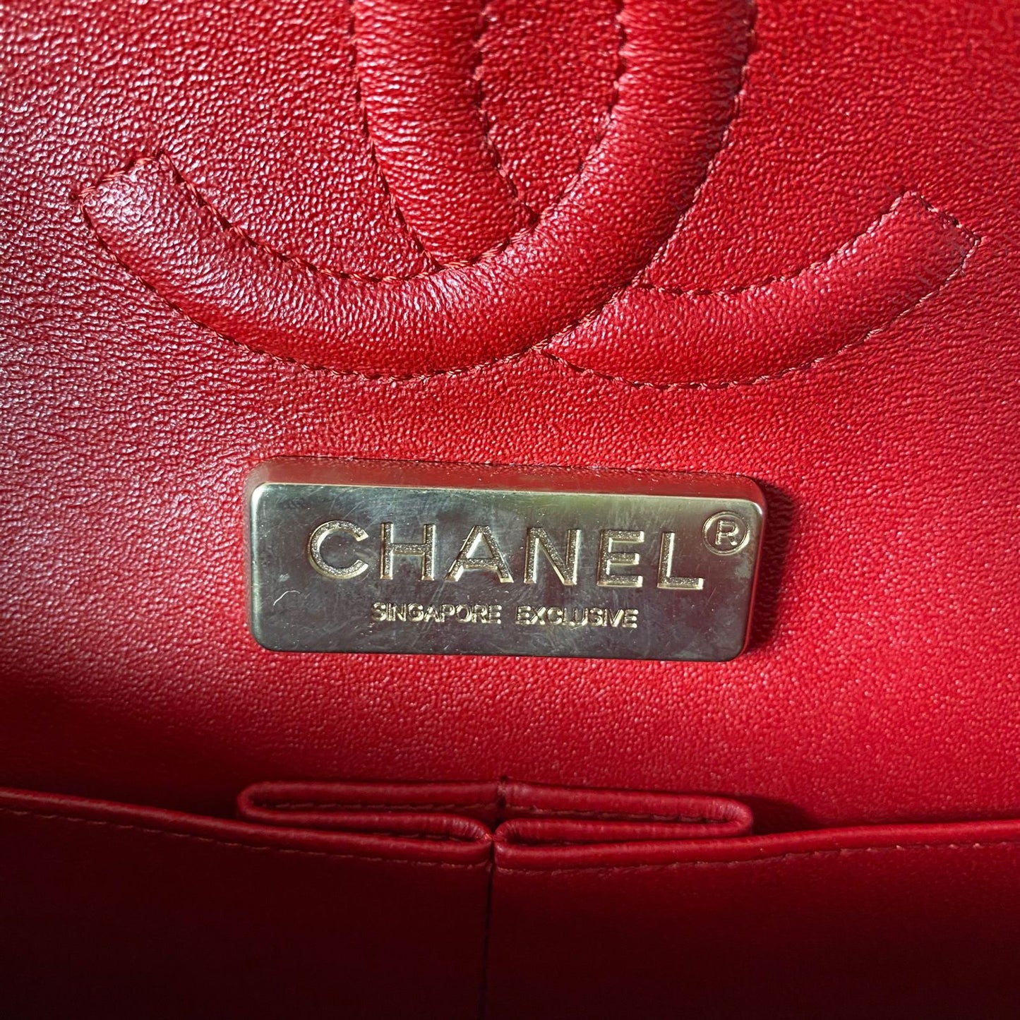 Chanel Classic Glazed Calfskin Double Flap Red #14