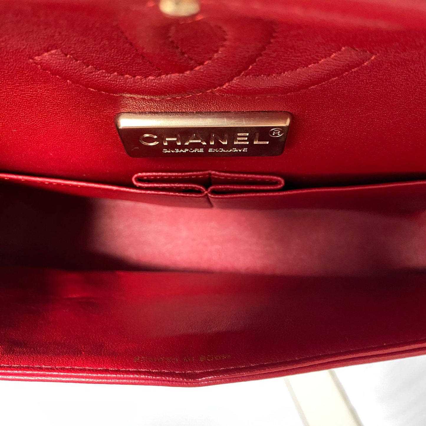 Chanel Classic Glazed Calfskin Double Flap Red #14