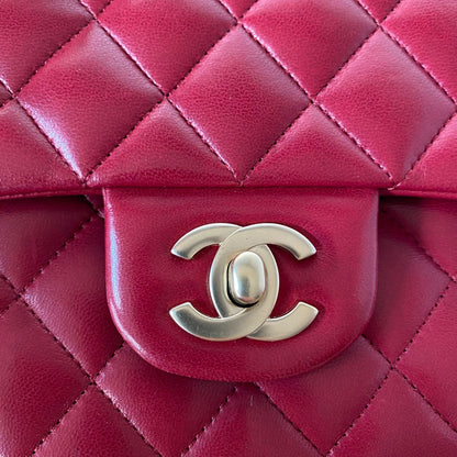 Chanel Classic Glazed Calfskin Double Flap Red #14