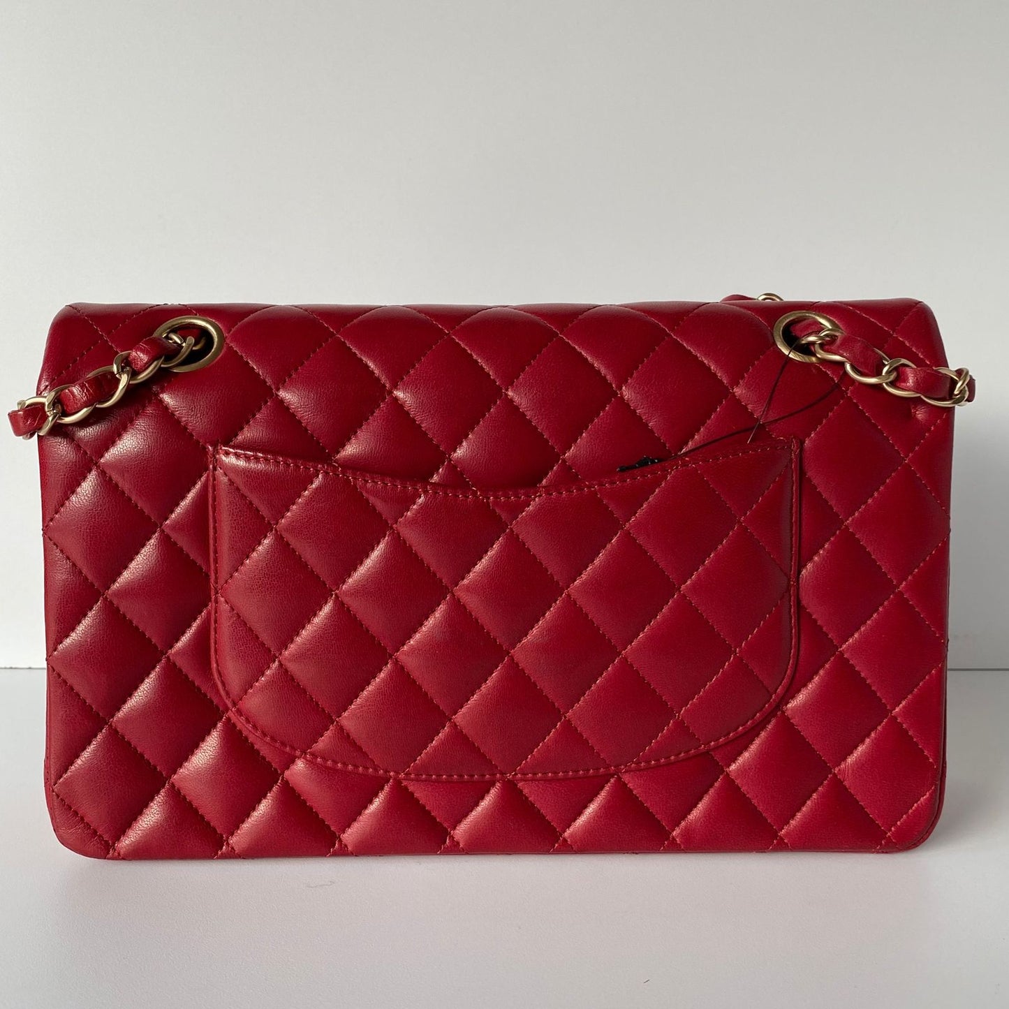 Chanel Classic Glazed Calfskin Double Flap Red #14