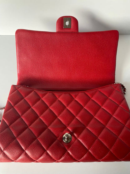 Chanel Clutch Classic Single Flap Red Caviar #18