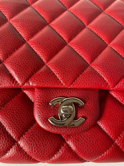 Chanel Clutch Classic Single Flap Red Caviar #18