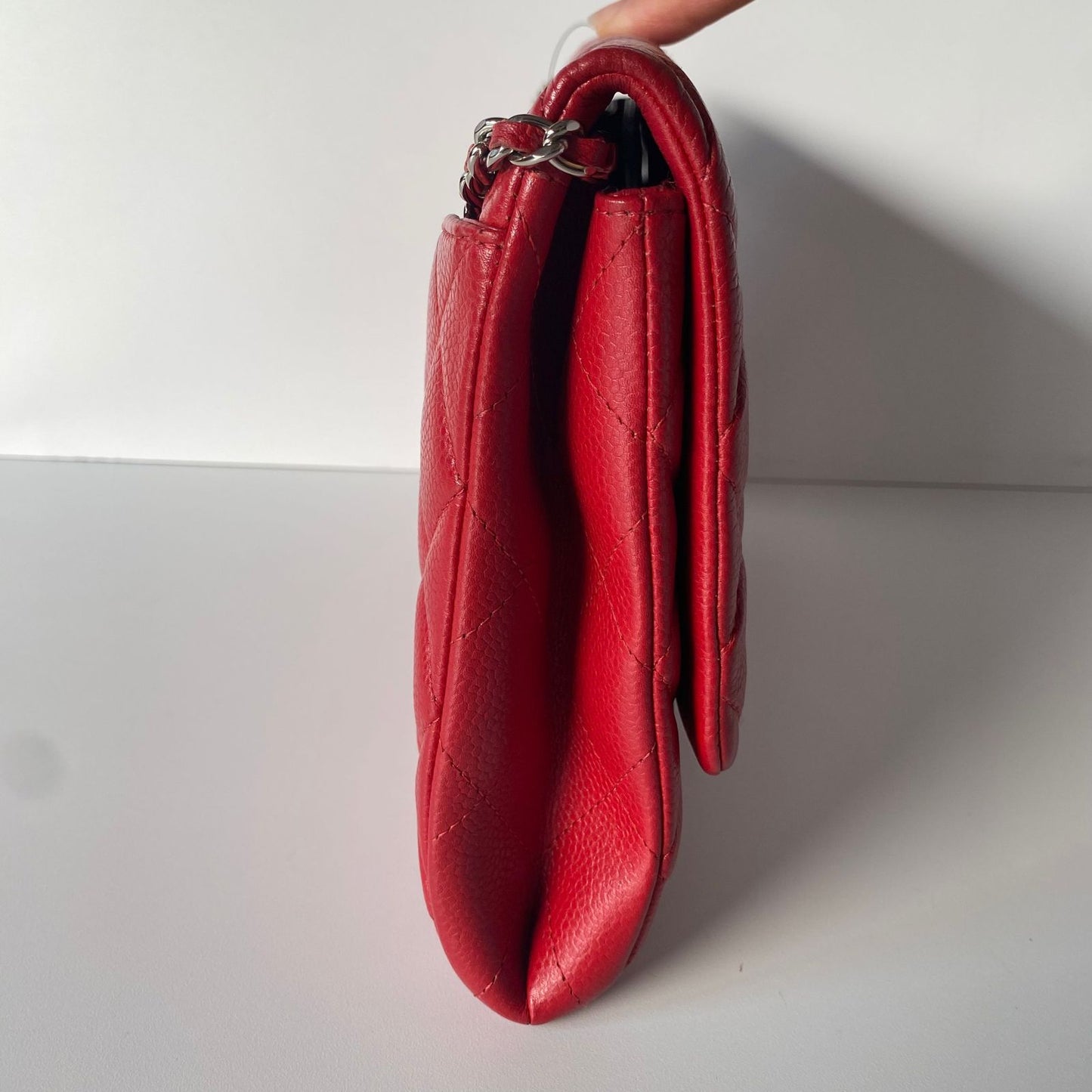 Chanel Clutch Classic Single Flap Red Caviar #18