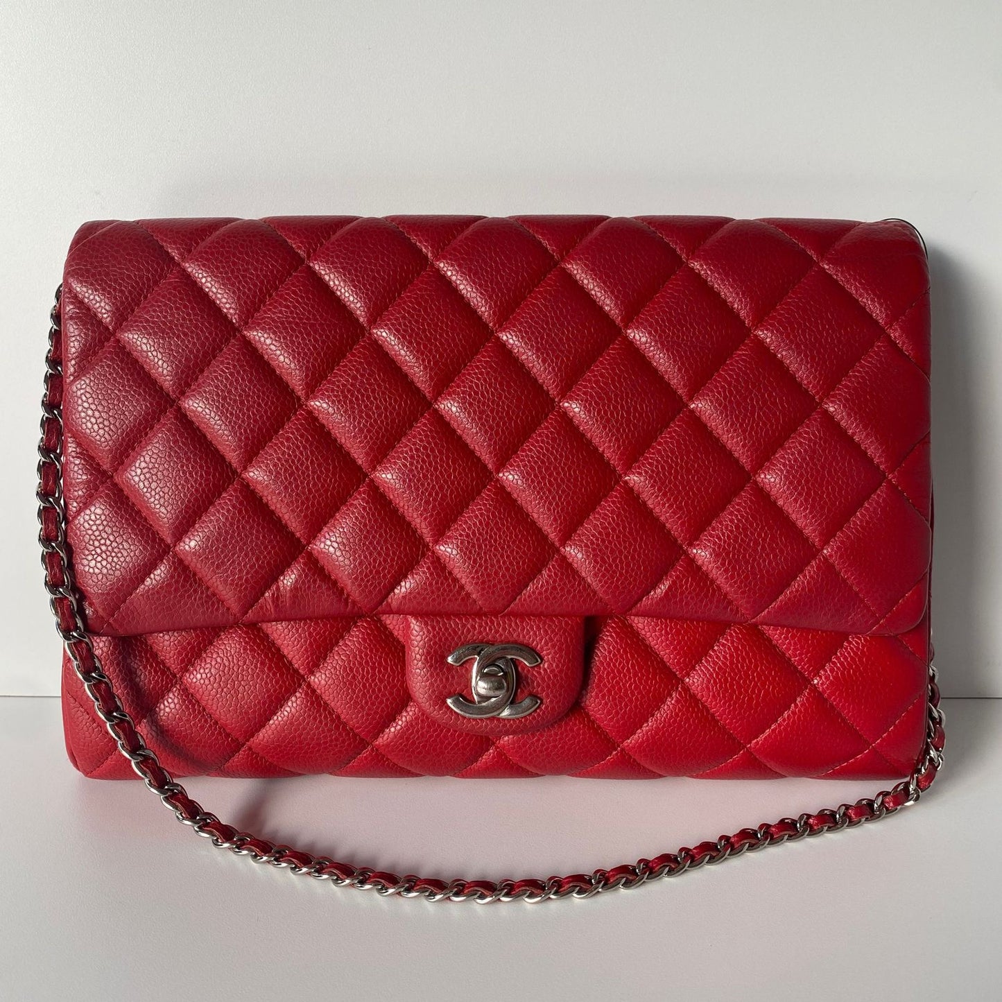 Chanel Clutch Classic Single Flap Red Caviar #18