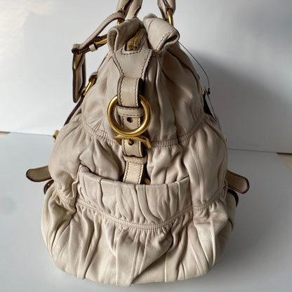 Prada Gaufre Sling Satchel Ivory 2007