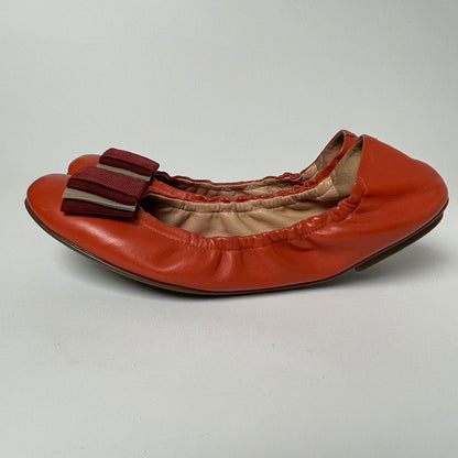 Bally Ballerina Leather Orange Red