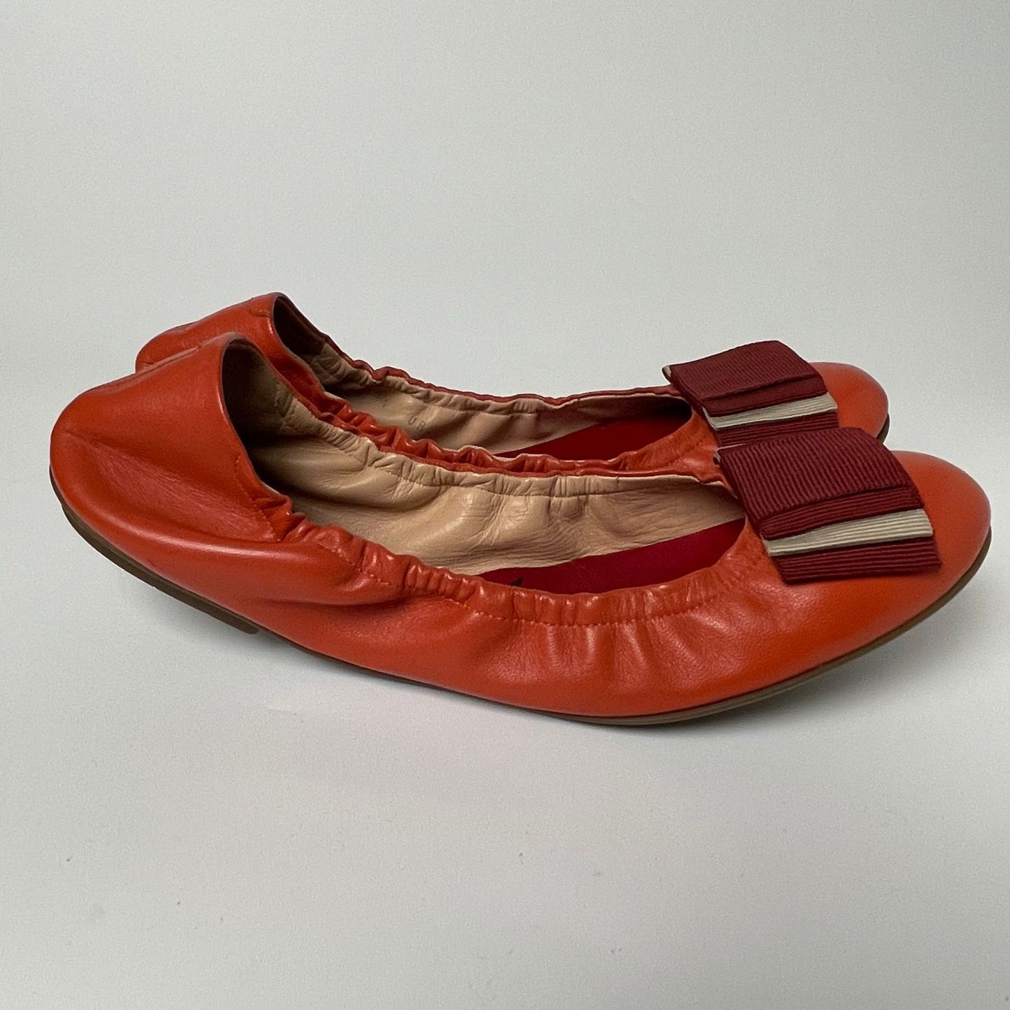 Bally Ballerina Leather Orange Red