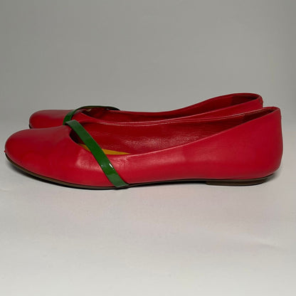 Bally Flatshoes Red Line Green