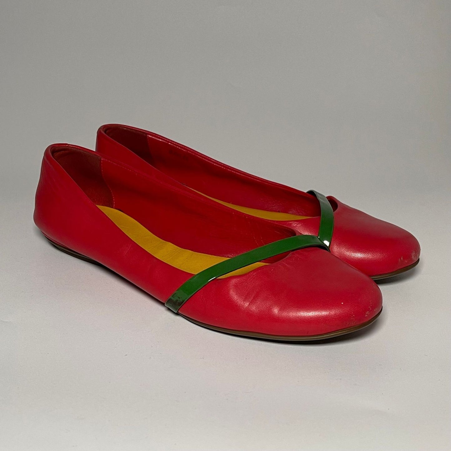 Bally Flatshoes Red Line Green