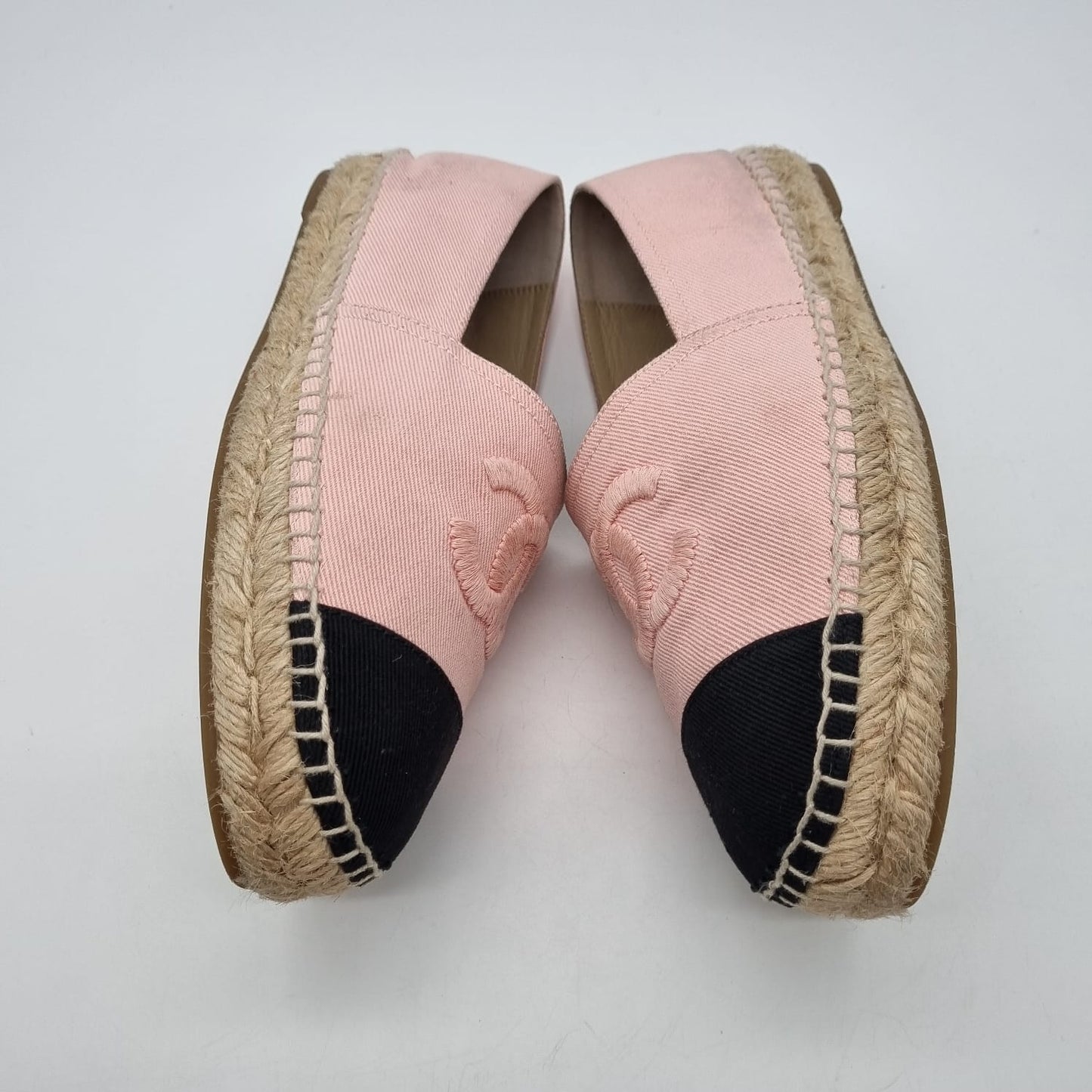 Chanel Espadrilles Pink Black Size 39/25