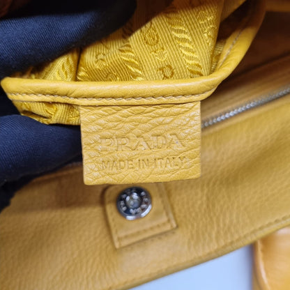 Prada Vitello Daino Leather Yellow Size 35x11x35