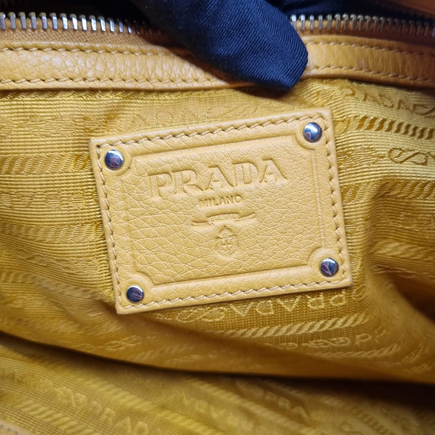 Prada Vitello Daino Leather Yellow Size 35x11x35