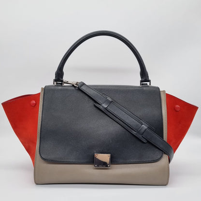 Celine Trapeeze Multicolor Black Beige Medium Size 30x18x22