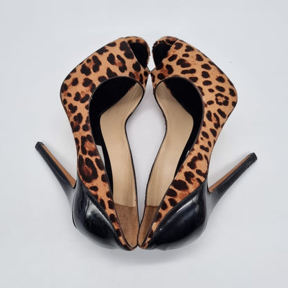 Jimmy Choo Leopard Printed Ponyhair Heels Size 37,5 insole 24.5