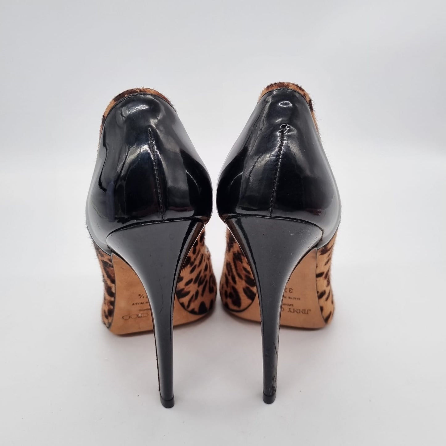 Jimmy Choo Leopard Printed Ponyhair Heels Size 37,5 insole 24.5