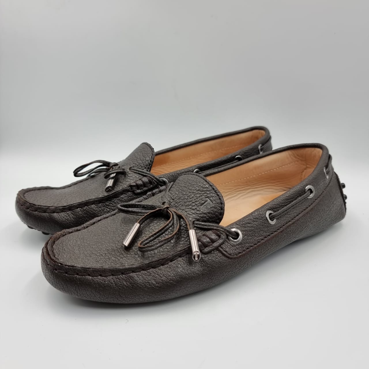 Tod's Gommini Slip On Leather Brown Size 37,5/25