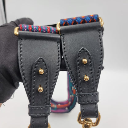 Dior Studded Canvas Embroided Bohemian Strap P. 83cm