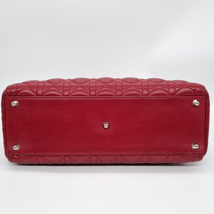 Dior Lady Dior Leather Red 2010 Size 32x11x25