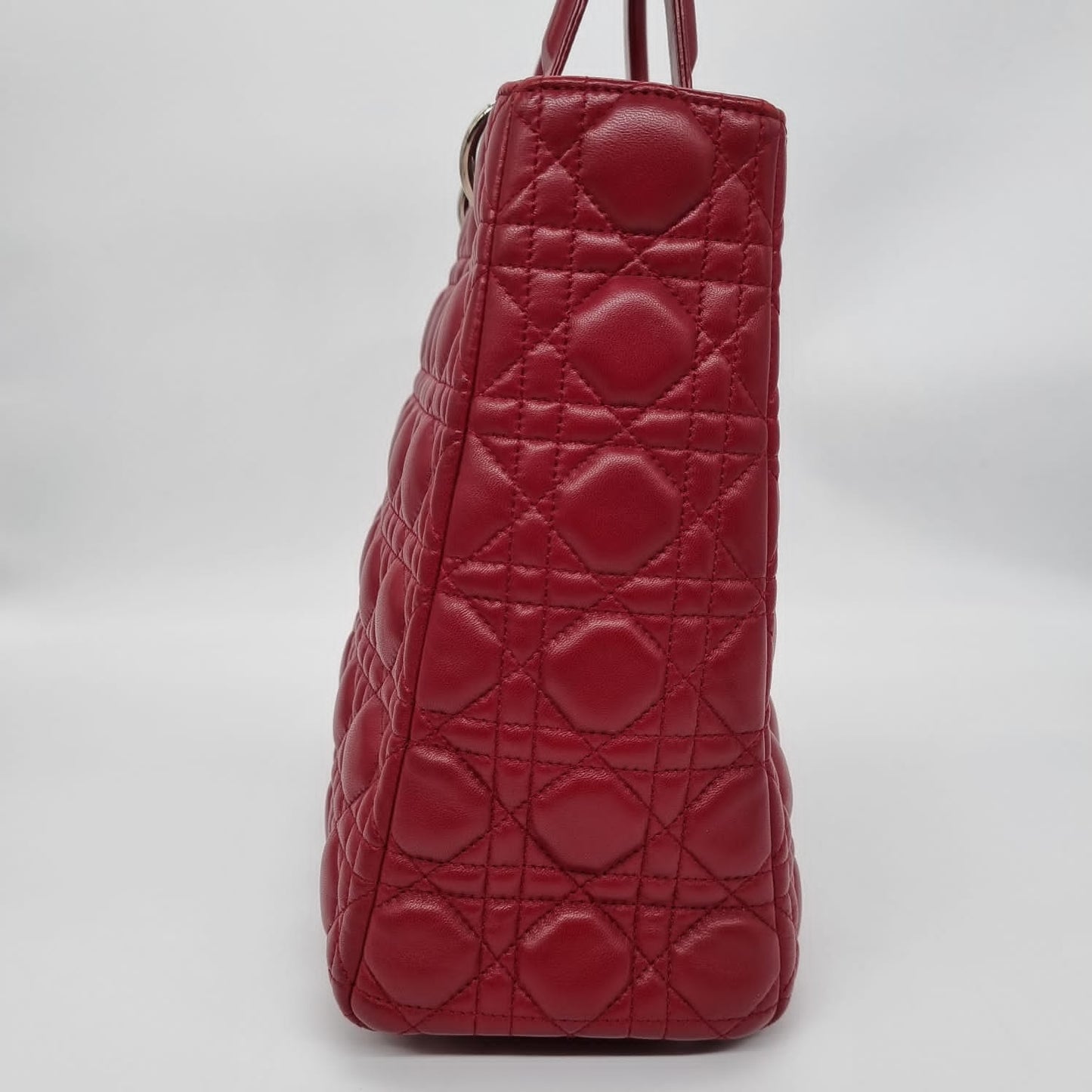 Dior Lady Dior Leather Red 2010 Size 32x11x25