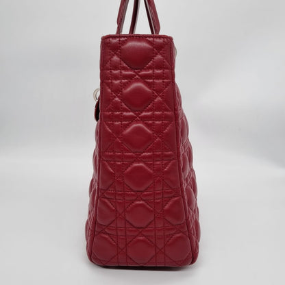 Dior Lady Dior Leather Red 2010 Size 32x11x25