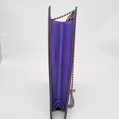 Chanel Vintage CC Holographic Vinyl Chain Shoulder Bag Purple #6 Size 20x5x20