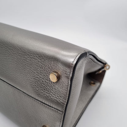 Dior Diorever Grey Metalic Top Handle Tahun 2018 Size 30x13x23