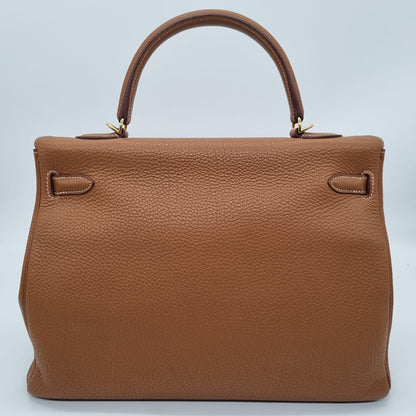 Hemes Kelly 35 Togo Leather Gold GHW #P 2012 Size 35x12x26