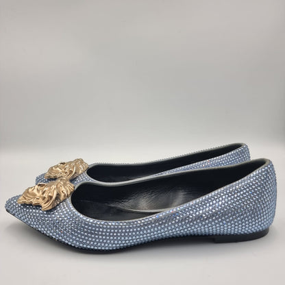 Versace flat shoes pearl blue Size 38/25