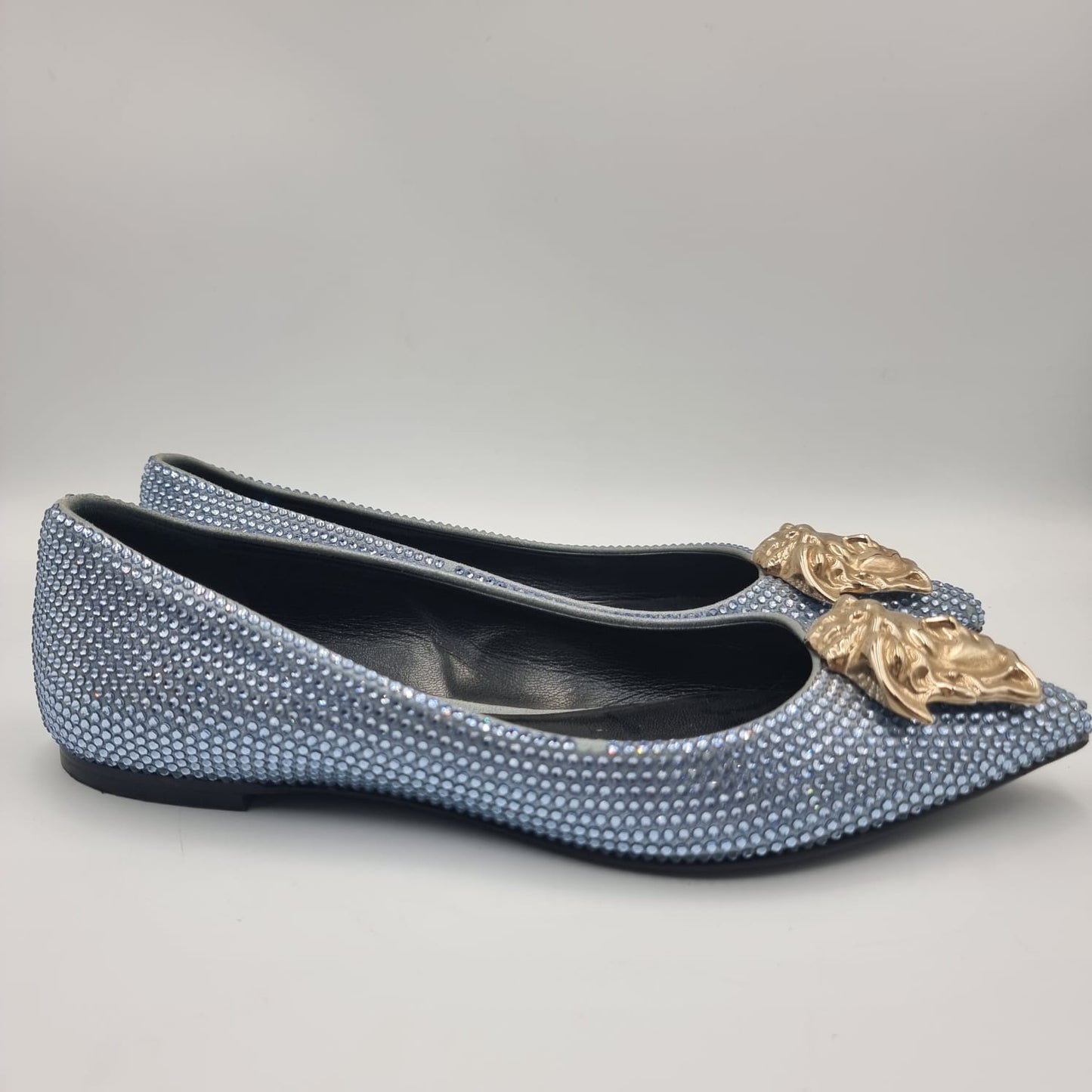 Versace flat shoes pearl blue Size 38/25