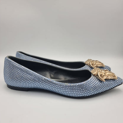 Versace flat shoes pearl blue Size 38/25