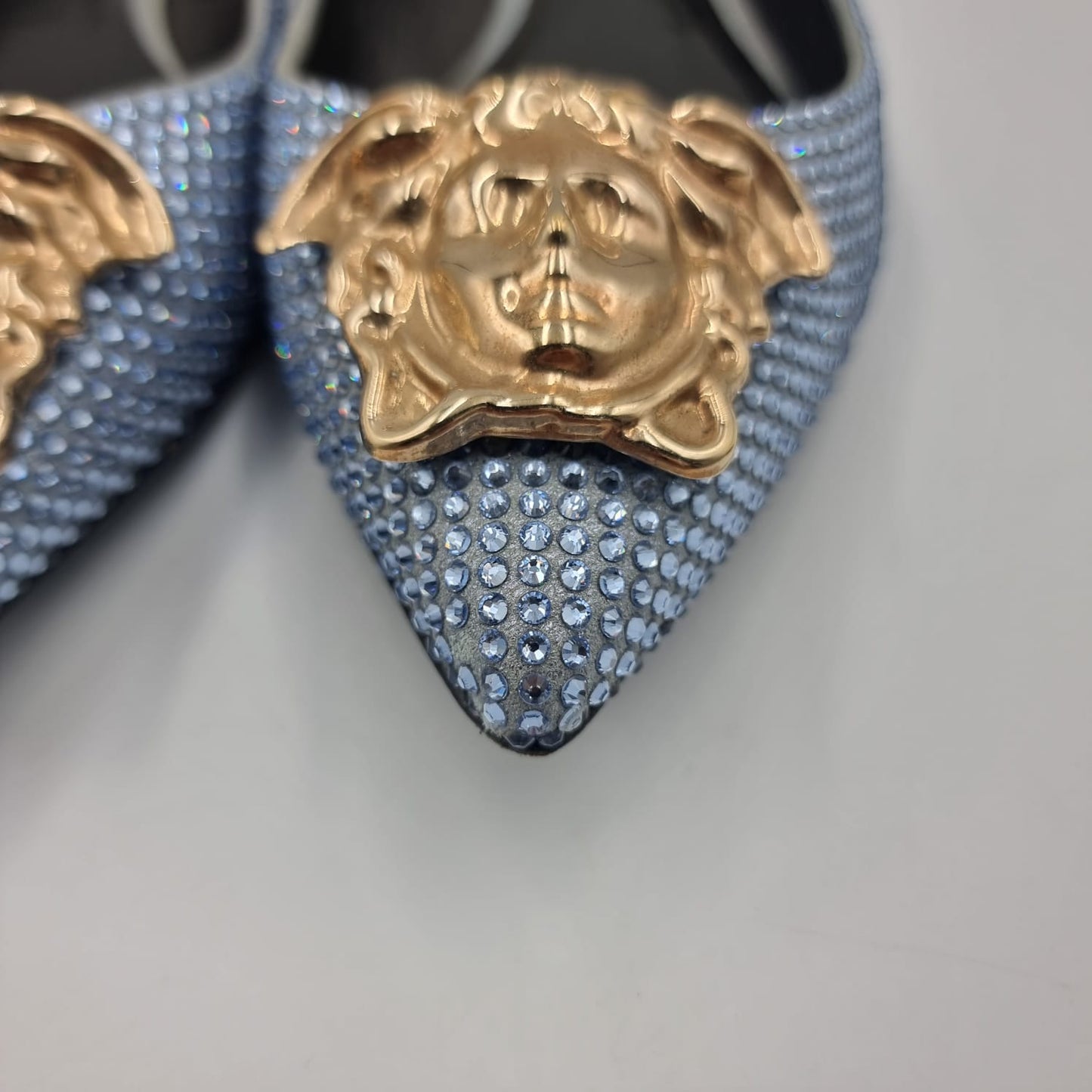 Versace flat shoes pearl blue Size 38/25