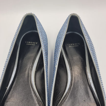 Versace flat shoes pearl blue Size 38/25